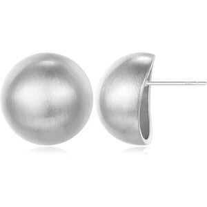 Women Stud  Earrings Half-ball Mattle Gold Sliver Studs 14K Brushed Button